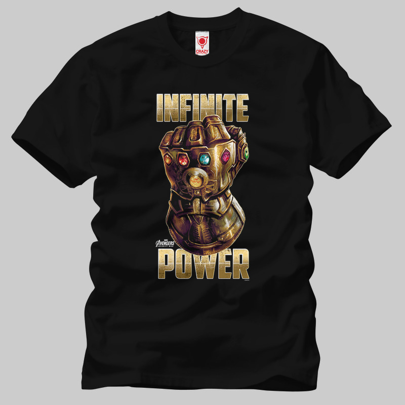 TSEC248601, Crazy, Avengers Infinity War Infinite Power, Baskılı Erkek Tişört