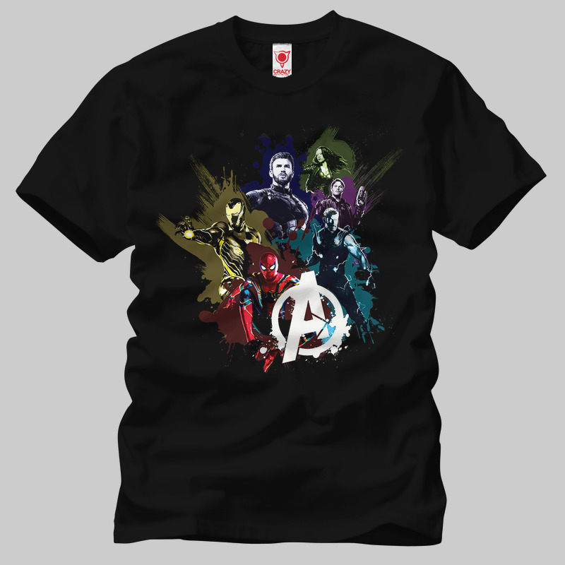 TSEC255501, Crazy, Avengers Infinity War Avengers Paint Splatter, Baskılı Erkek Tişört