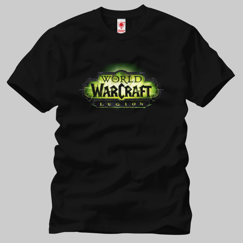 TSEC265801, Crazy, World Of Warcraft Legion Logo, Baskılı Erkek Tişört