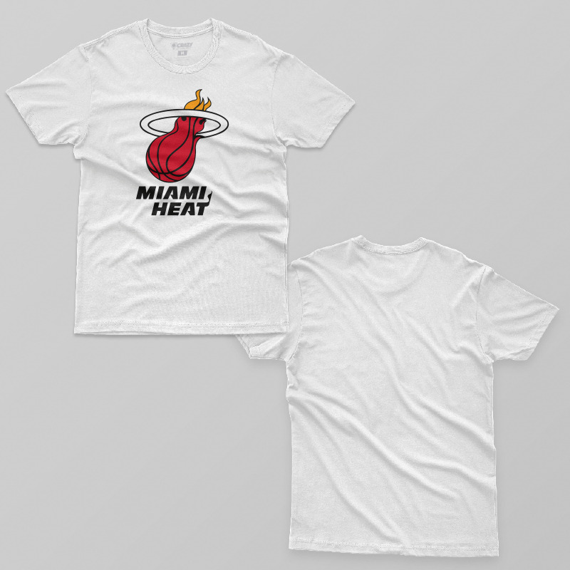 TSEC266506, Crazy, NBA Miami Heat Logo, Baskılı Erkek Tişört
