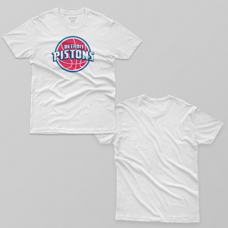 TSEC266906, Crazy, NBA Detroit Pistons Logo, Baskılı Erkek Tişört