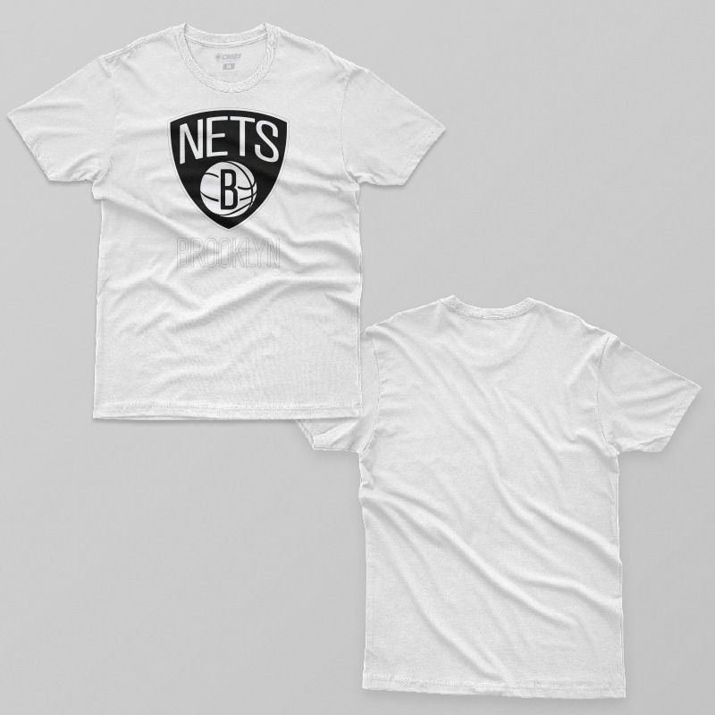 TSEC267306, Crazy, NBA Brooklyn Nets Logo, Baskılı Erkek Tişört