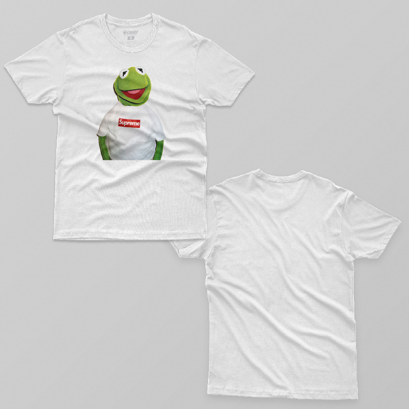 TSEC267706, Crazy, Kermit Supreme, Baskılı Erkek Tişört