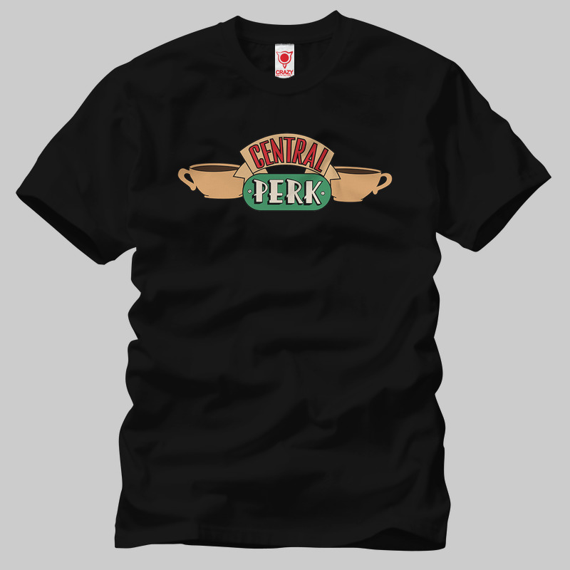 TSEC268401, Crazy, Central Perk Logo, Baskılı Erkek Tişört