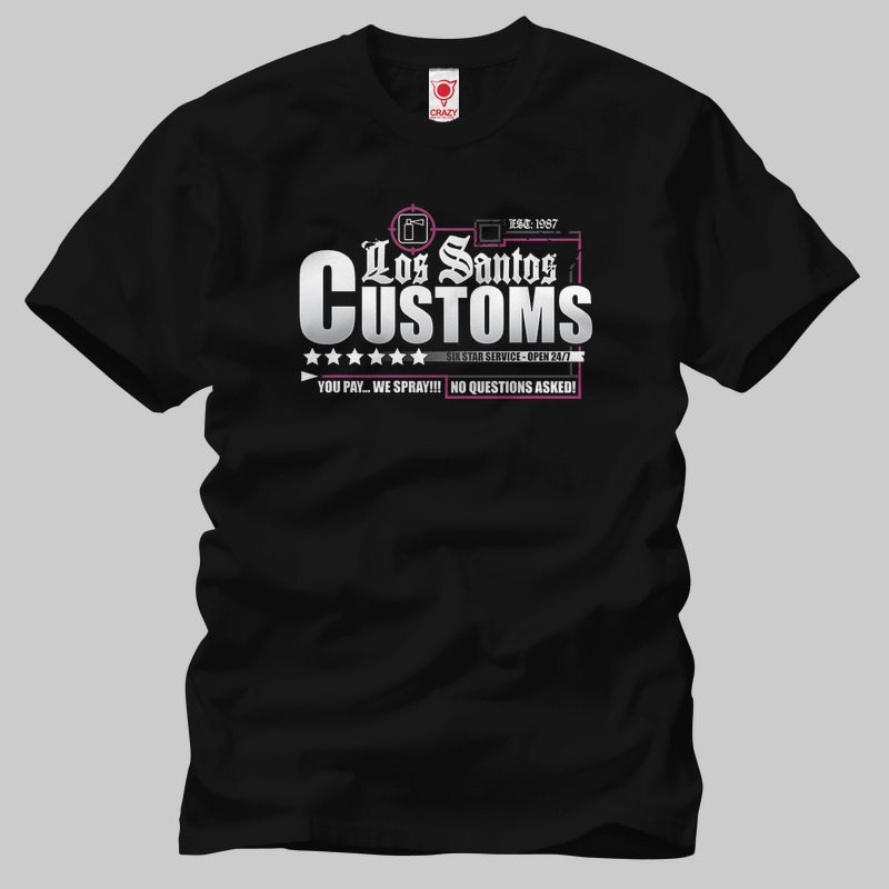 TSEC269701, Crazy, Los Santos Custom, Baskılı Erkek Tişört