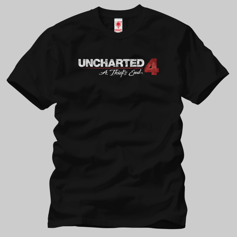 TSEC272401, Crazy, Uncharted-4 A Thiefs End, Baskılı Erkek Tişört