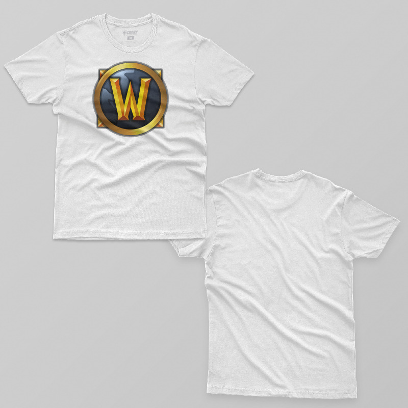 TSEC273306, Crazy, World Of Warcraft Logo, Baskılı Erkek Tişört