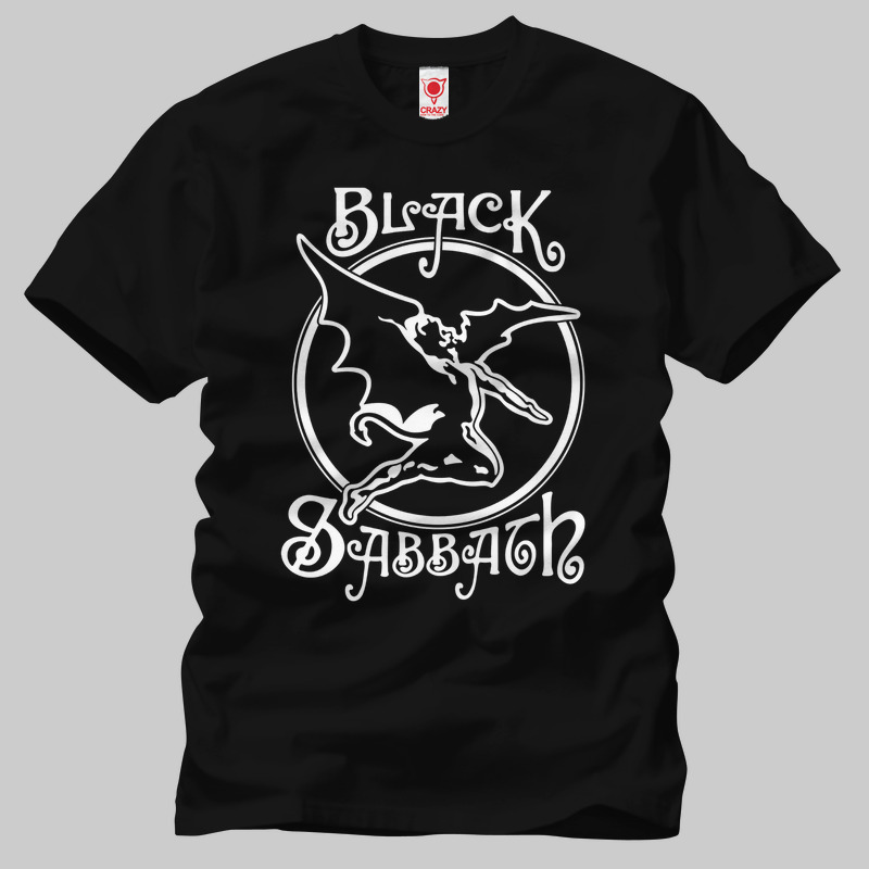 TSEC288901, Crazy, Black Sabbath Logo, Baskılı Erkek Tişört