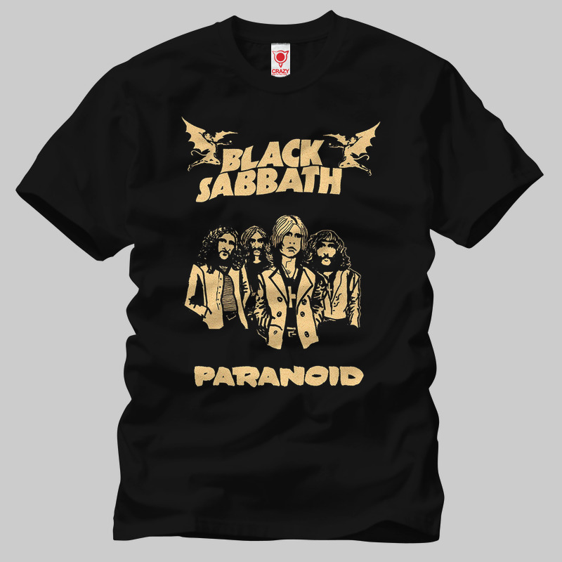 TSEC289101, Crazy, Black Sabbath Paranoid, Baskılı Erkek Tişört