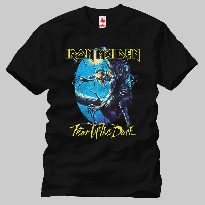 TSEC290701, Crazy, Iron Maiden Fear Of The Dark, Baskılı Erkek Tişört