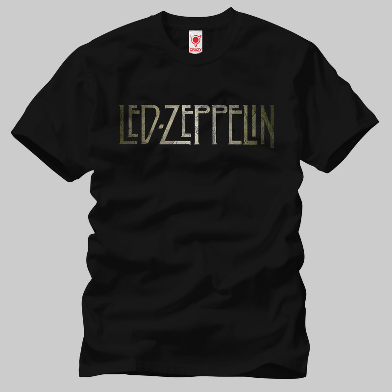 TSEC291501, Crazy, Led Zeppelin Grunge Logo, Baskılı Erkek Tişört