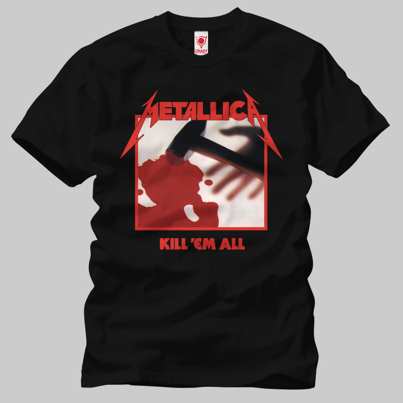 TSEC301701, Crazy, Metallica Kill Em All, Baskılı Erkek Tişört