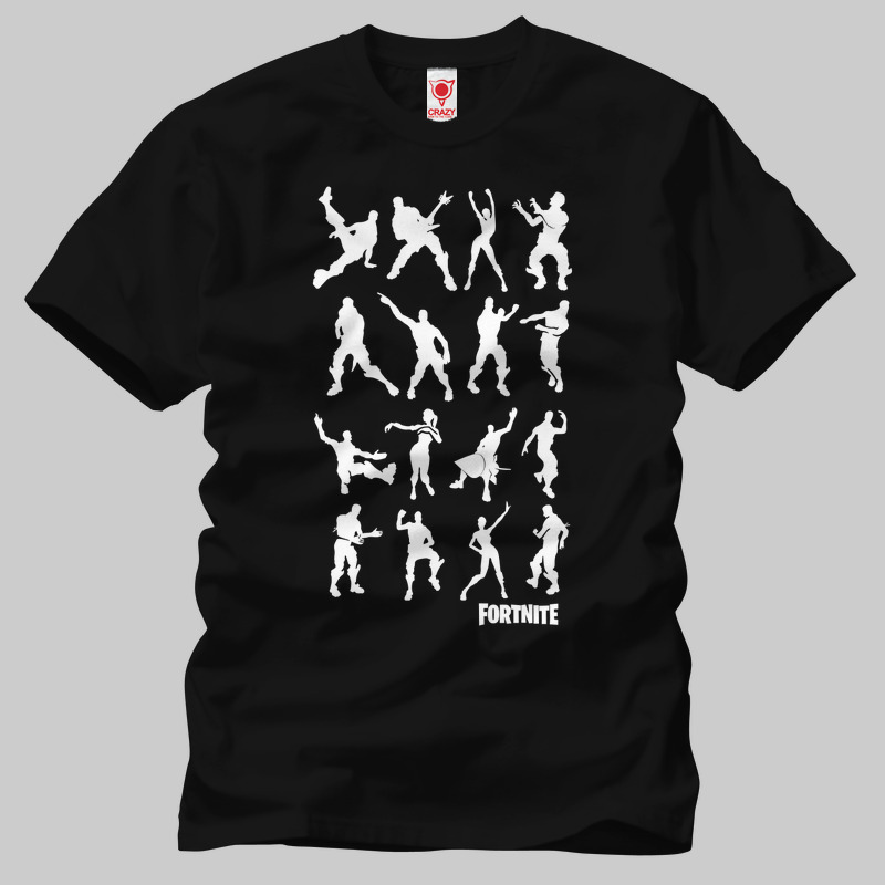 TSEC306901, Crazy, Fortnite Dance Figures, Baskılı Erkek Tişört