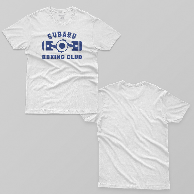 TSEC323006, Crazy, Subaru Boxing Club, Baskılı Erkek Tişört