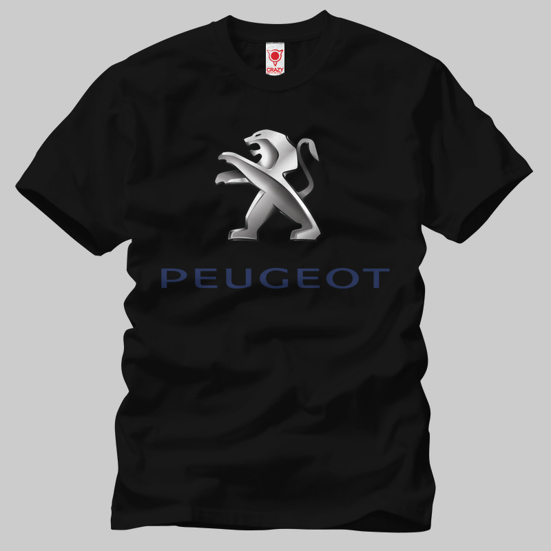 TSEC332301, Crazy, Peugeot Logo, Baskılı Erkek Tişört