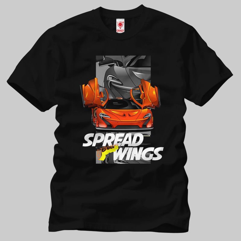 TSEC332701, Crazy, Spread Wings, Baskılı Erkek Tişört