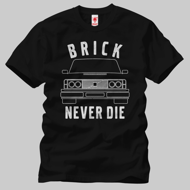 TSEC333201, Crazy, Volvo Brick Never Die, Baskılı Erkek Tişört