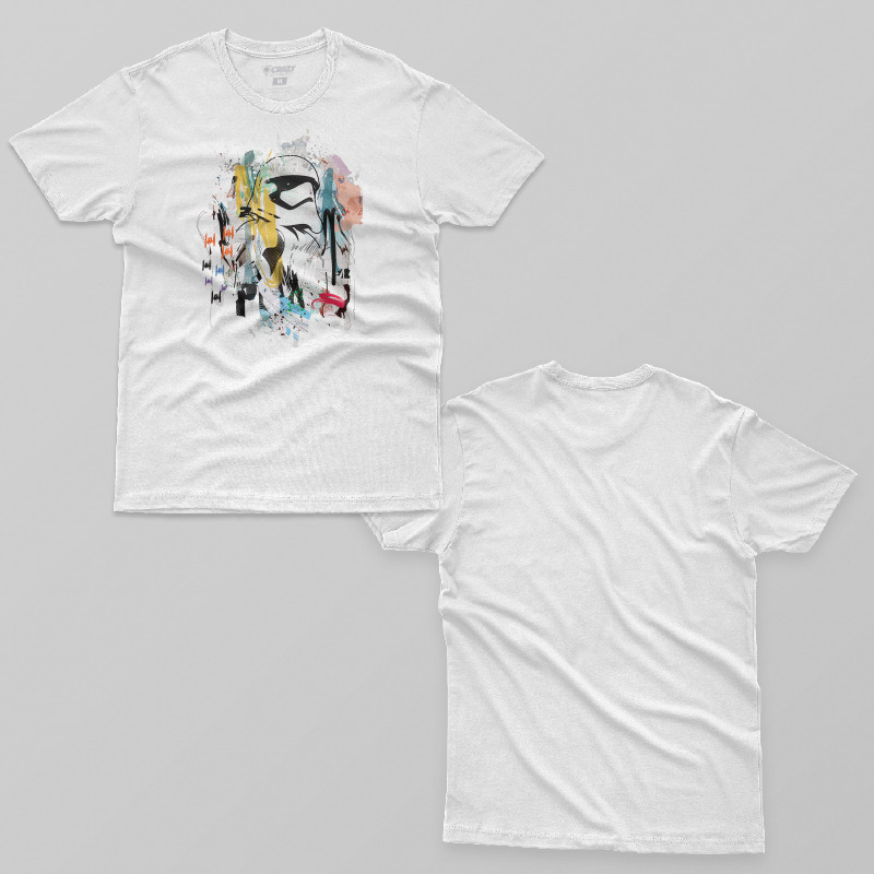 TSEC337806, Crazy, Stormtrooper Graffiti Collage, Baskılı Erkek Tişört