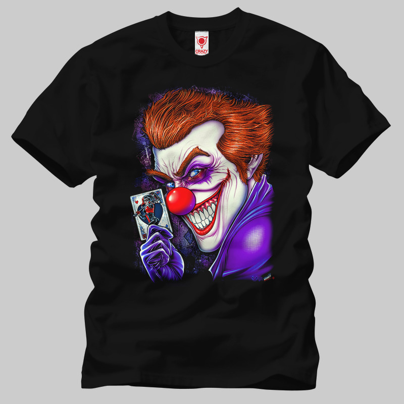 TSEC340601, Crazy, Joker Cart, Baskılı Erkek Tişört