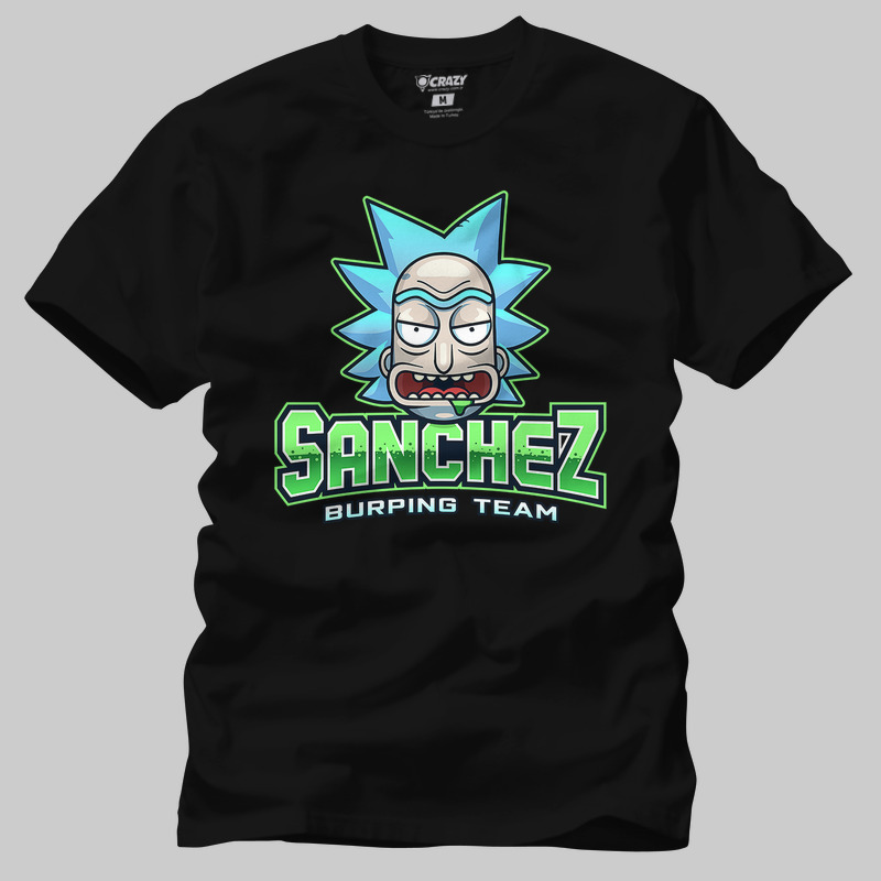 TSEC364901, Crazy, Rick And Morty Sanchez Team, Baskılı Erkek Tişört