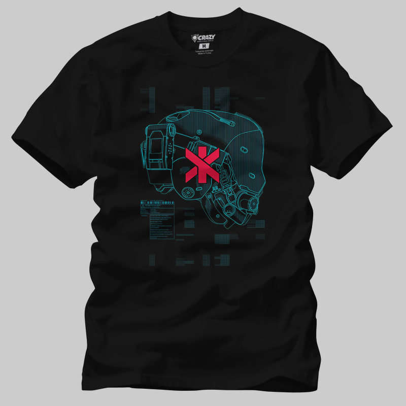 TSEC366001, Crazy, Cyberpunk 2077 Trauma Team Combat, Baskılı Erkek Tişört