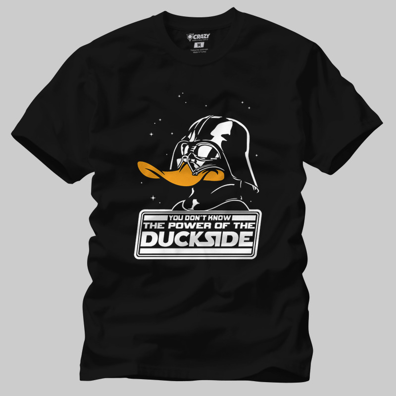TSEC372201, Crazy, The Power Of The Duck Side, Baskılı Erkek Tişört