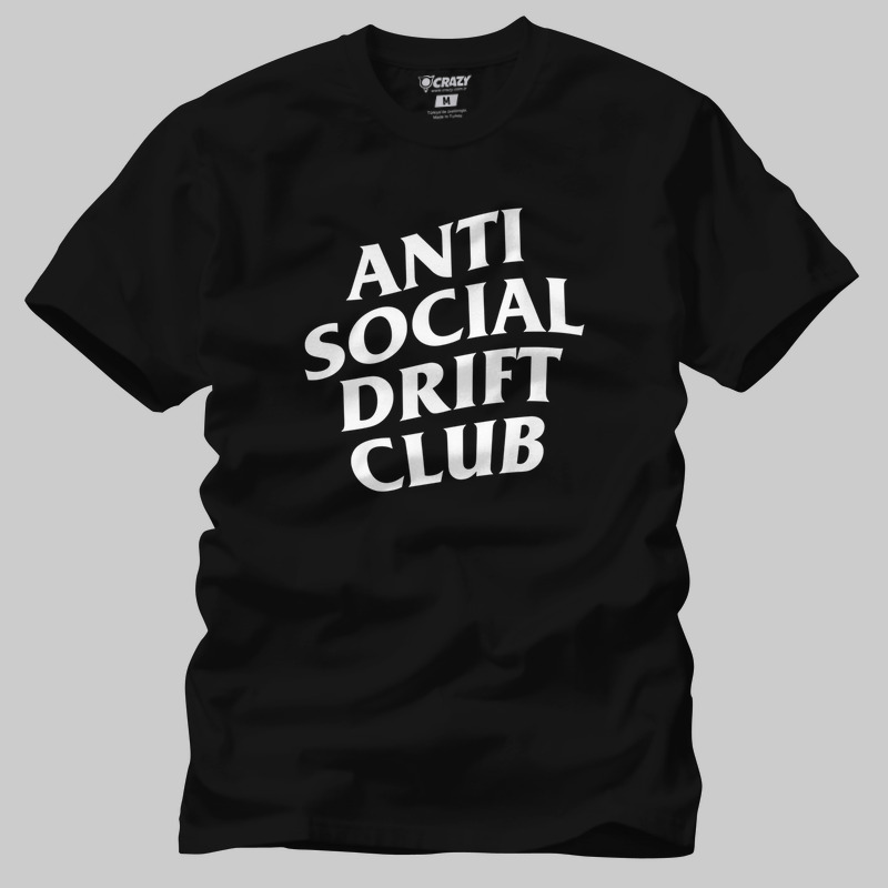 TSEC372901, Crazy, Anti Social Drift Club, Baskılı Erkek Tişört