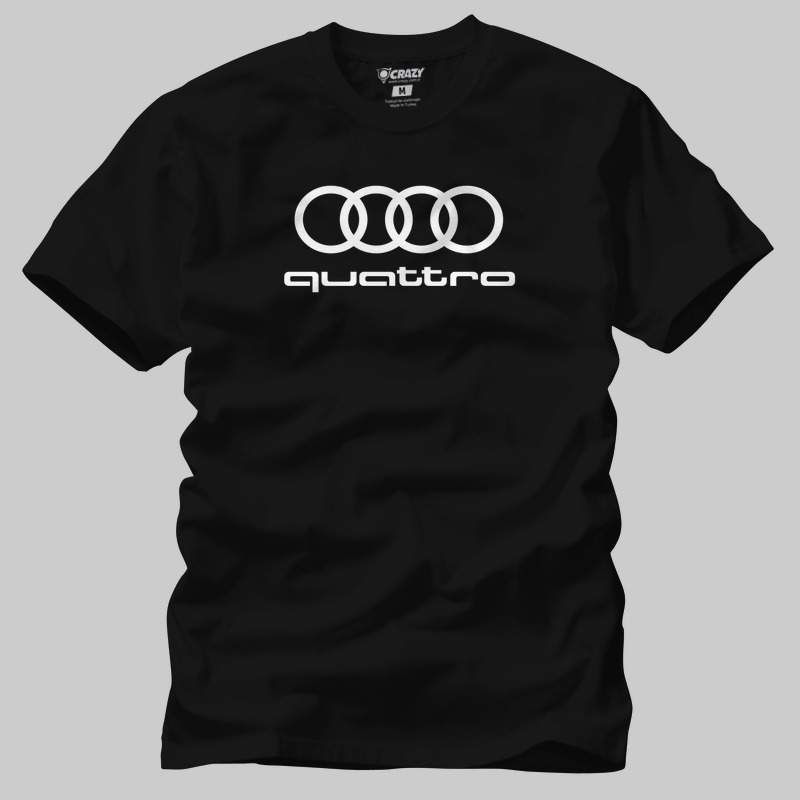 TSEC373001, Crazy, Audi Quatro Logo, Baskılı Erkek Tişört