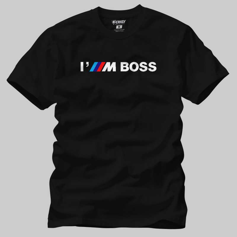 TSEC374001, Crazy, Bmw I M Boss, Baskılı Erkek Tişört