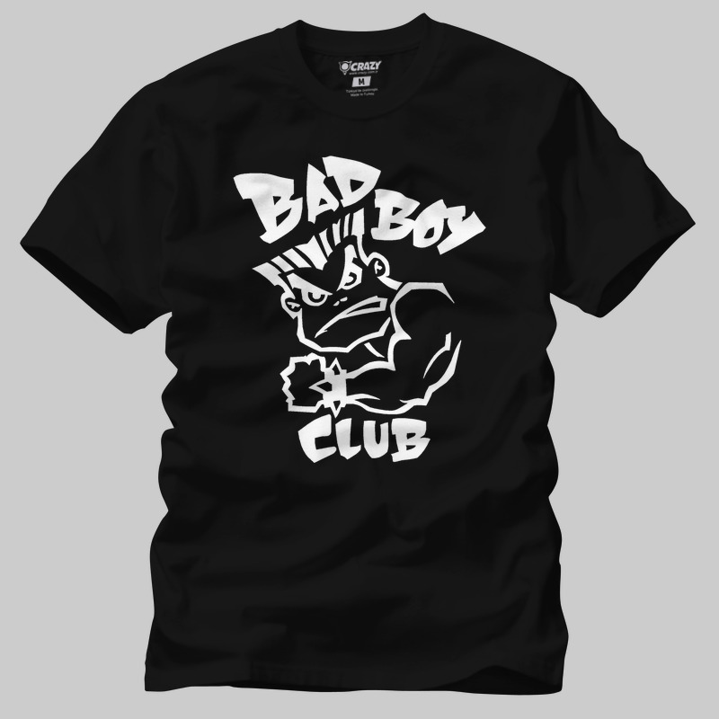TSEC379901, Crazy, Bad Boy Logo, Baskılı Erkek Tişört