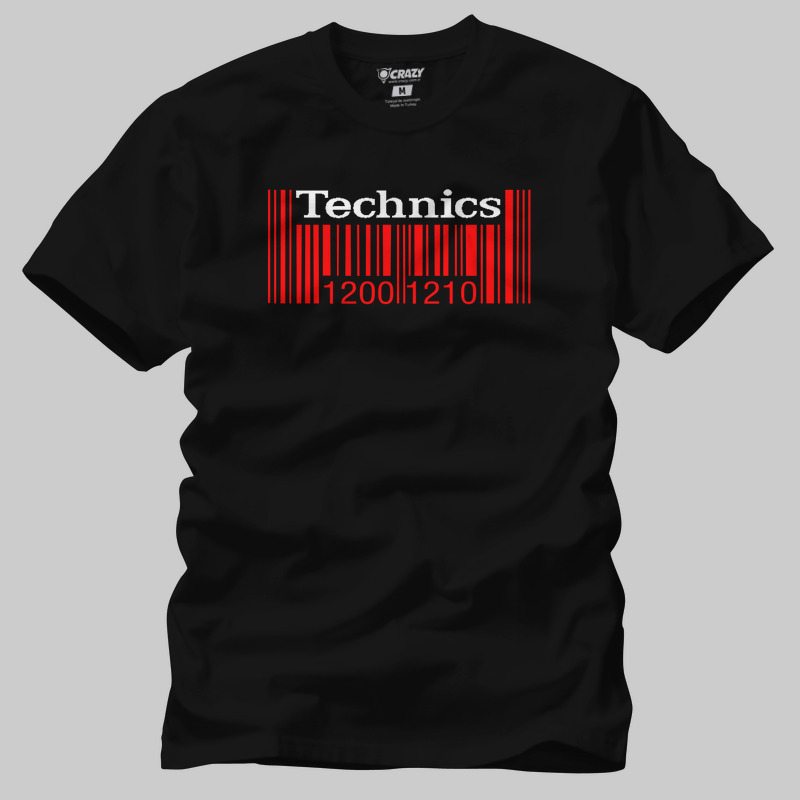 TSEC383601, Crazy, Technics Barcode, Baskılı Erkek Tişört