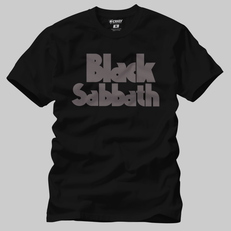TSEC384801, Crazy, Black Sabbath Logo 02, Baskılı Erkek Tişört