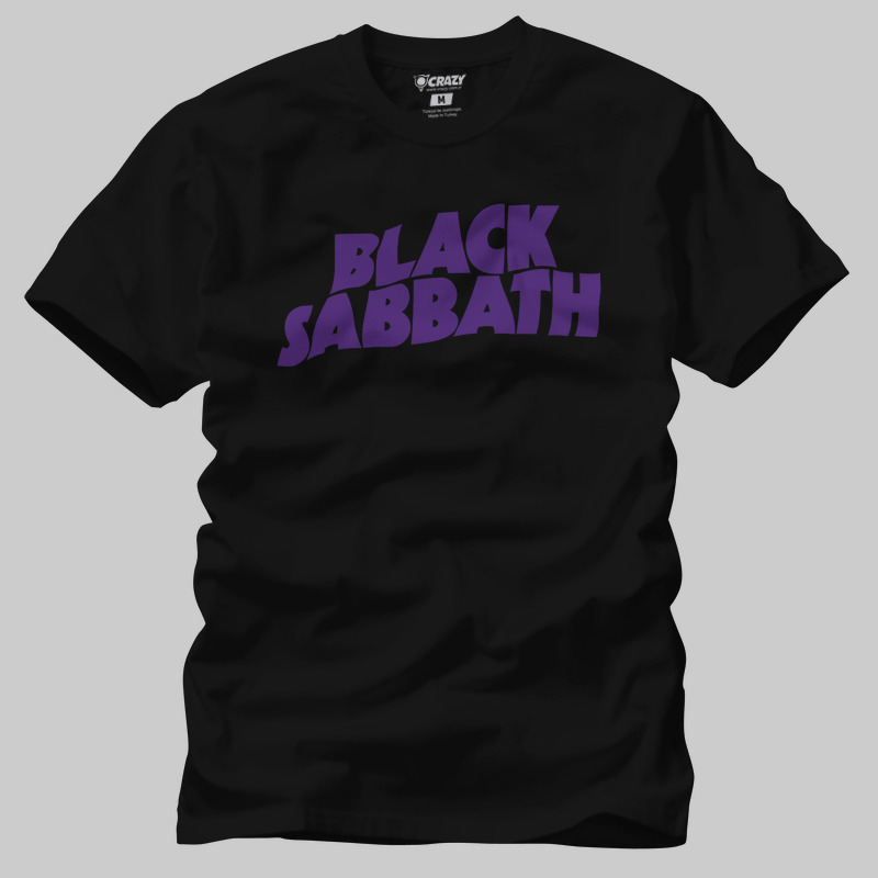 TSEC384901, Crazy, Black Sabbath Logo, Baskılı Erkek Tişört