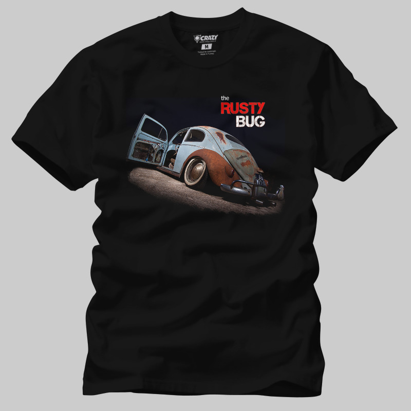 TSEC003601, Crazy, The Rusty Bug, Baskılı Erkek Tişört