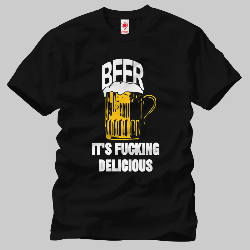 TSEC014601, Crazy, Beer Delicious, Baskılı Erkek Tişört