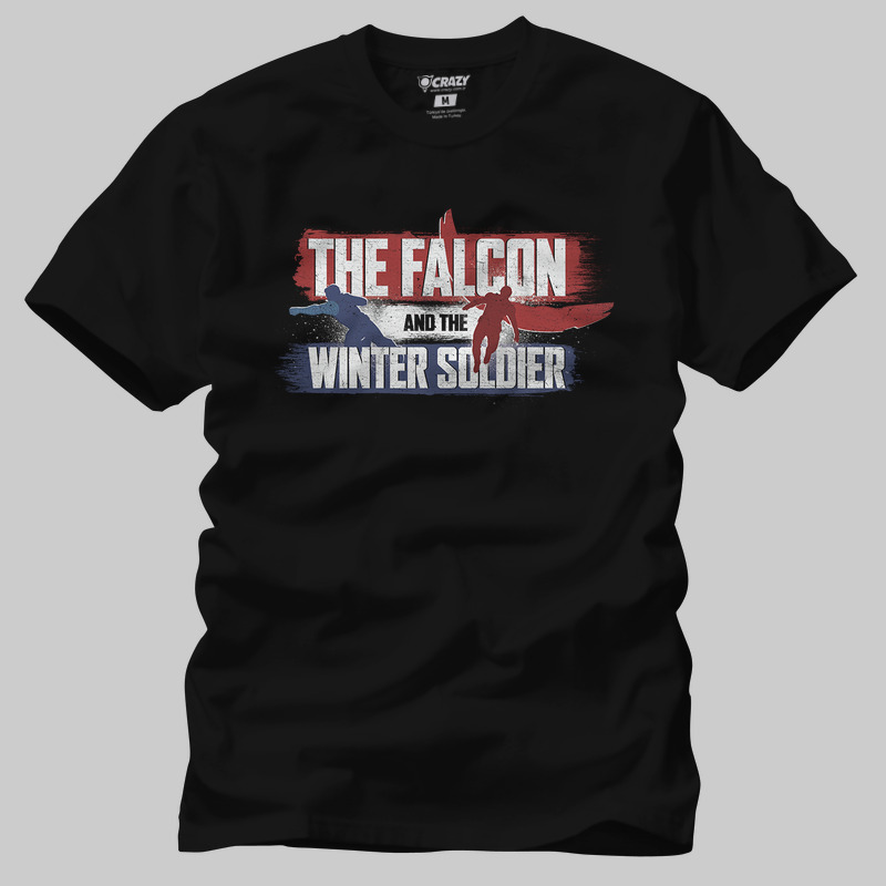 TSEC393501, Crazy, Falcon Winter Soldier Red And Blue Graphic, Baskılı Erkek Tişört