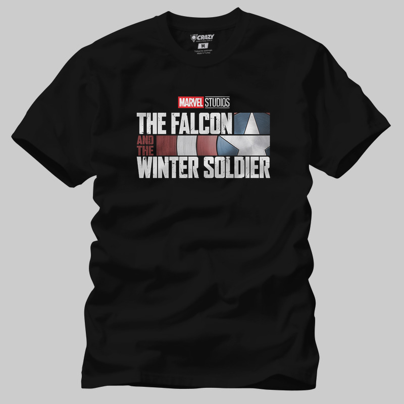 TSEC393701, Crazy, The Falcon and the Winter Soldier Logo, Baskılı Erkek Tişört