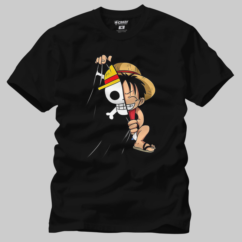 TSEC395801, Crazy, One Piece Flag, Baskılı Erkek Tişört