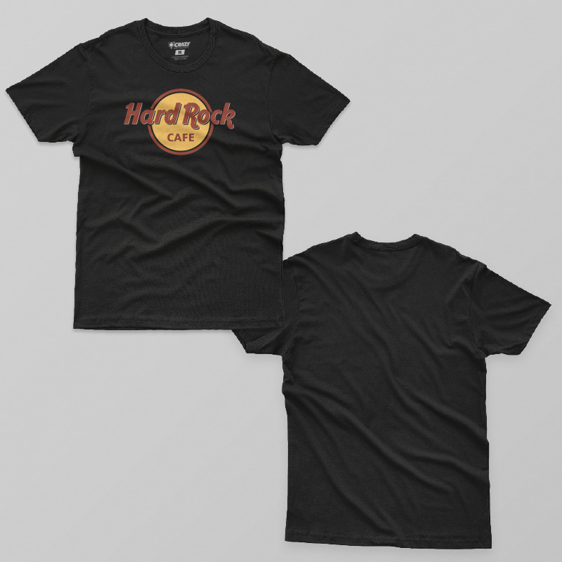 TSEC407001, Crazy, Hard Rock logo, Baskılı Erkek Tişört