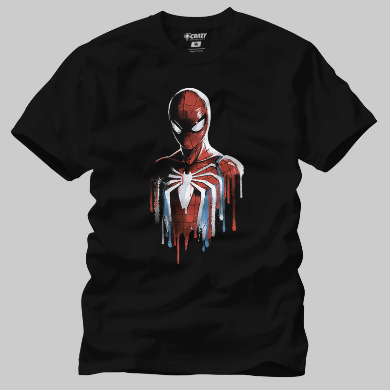 TSEC410901, Crazy, Watercolor Spider, Baskılı Erkek Tişört