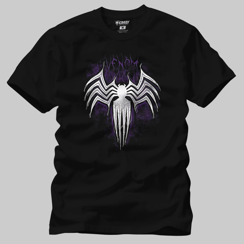 TSEC415401, Crazy, Venom Logo Purple, Baskılı Erkek Tişört