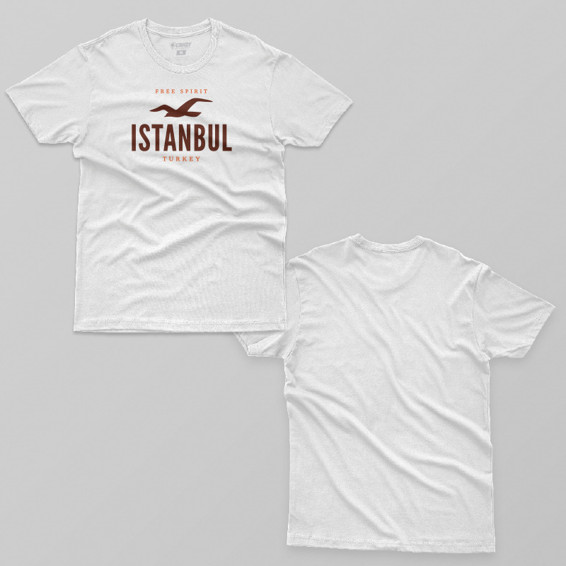 TSEC417206, Crazy, Istanbul Free Spirit, Baskılı Erkek Tişört