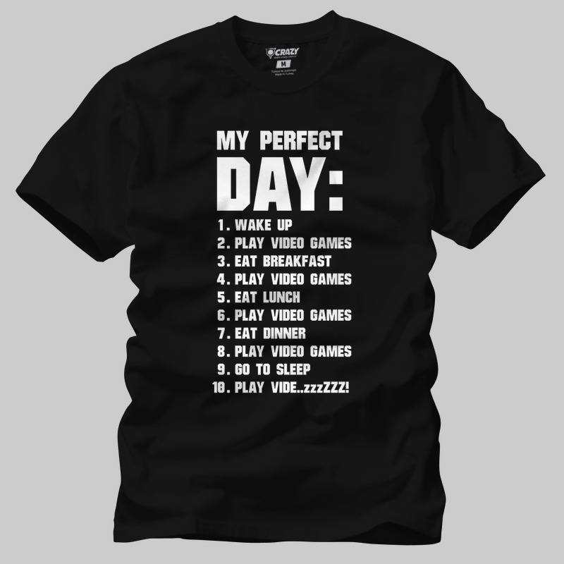 TSEC015001, Crazy, My Perfect Day, Baskılı Erkek Tişört