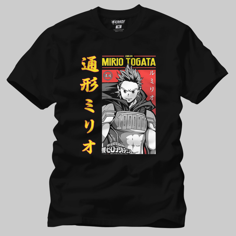 TSEC431301, Crazy, My Hero Academia Miro Togata, Baskılı Erkek Tişört