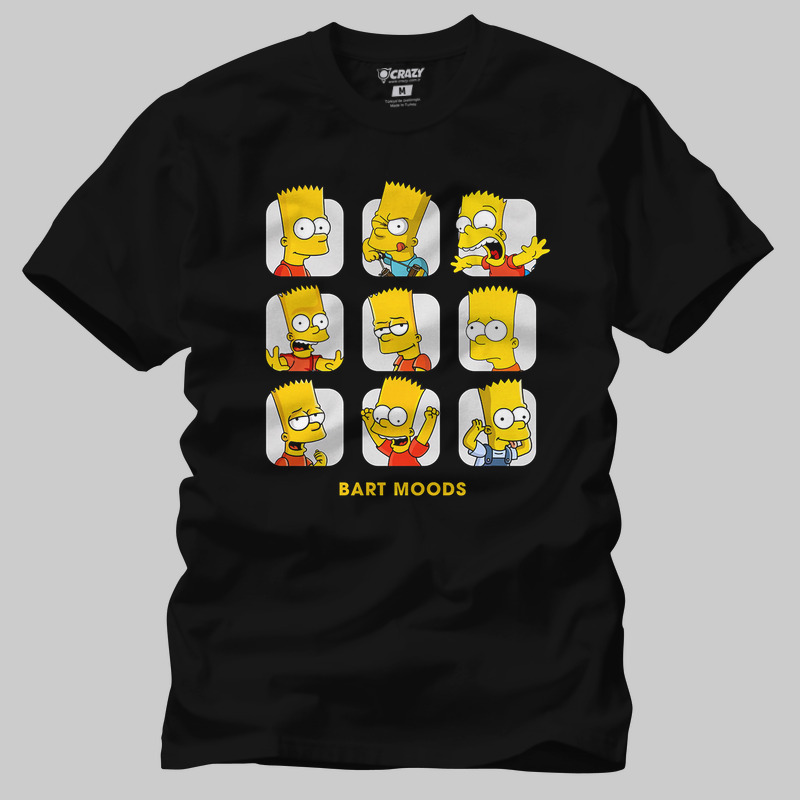 TSEC433001, Crazy, Bart Simpsons Moods, Baskılı Erkek Tişört