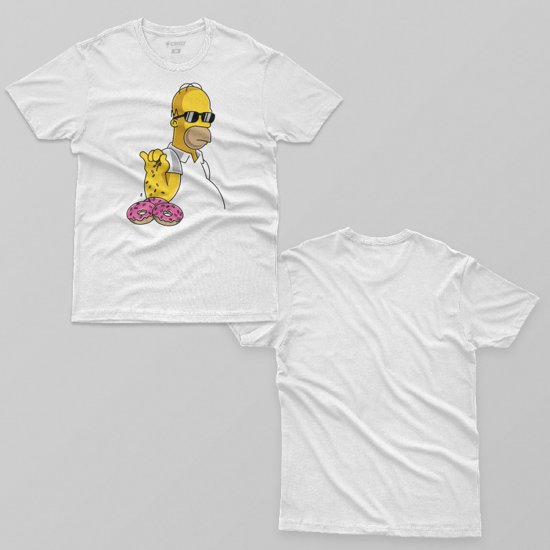 TSEC434006, Crazy, Homer Simpsons Salt Bae, Baskılı Erkek Tişört