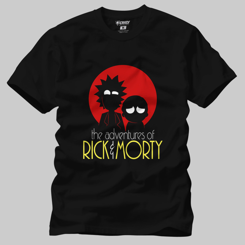 TSEC435101, Crazy, The Adventures Rick And Morty, Baskılı Erkek Tişört