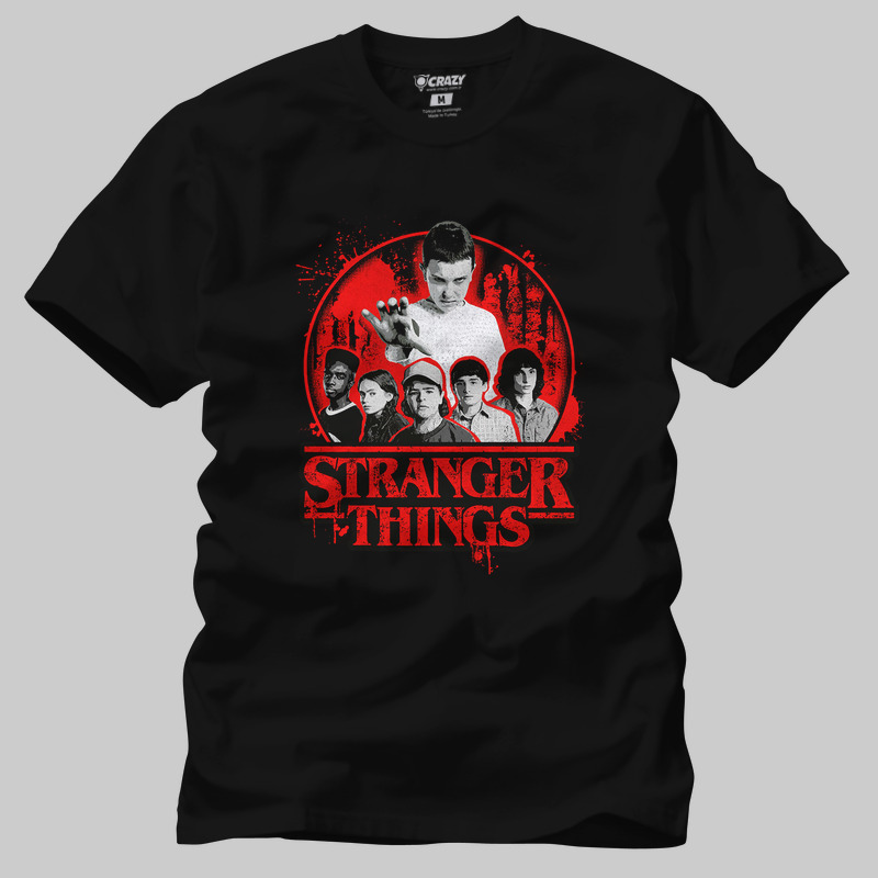 TSEC435901, Crazy, Stranger Things 4 Blood, Baskılı Erkek Tişört