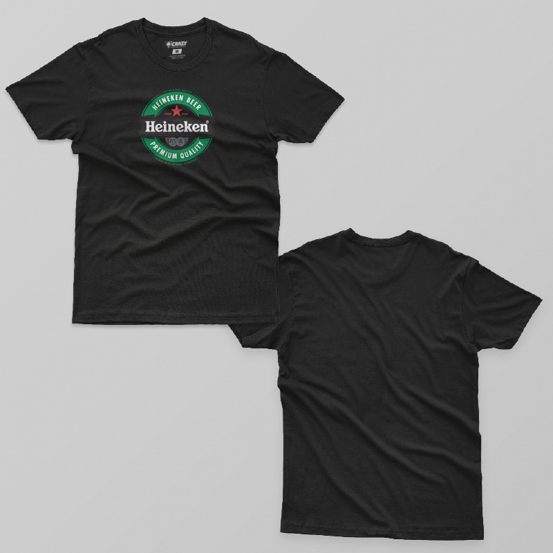 TSEC438901, Crazy, Heineken Logo, Baskılı Erkek Tişört