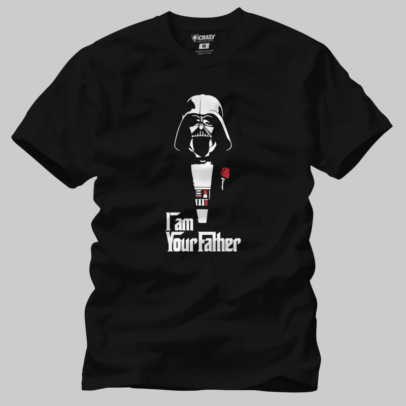 TSEC440601, Crazy, Star Wars Darth Vader I Am Your Father, Baskılı Erkek Tişört